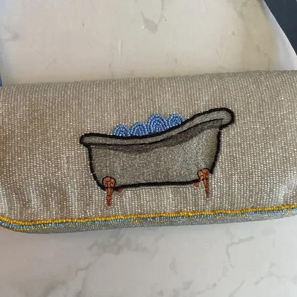 New Viral Made In India Rubber Ducky Beaded Bag Yellow White Blue Bubbles Duck